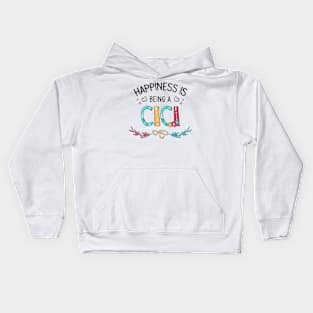 Happiness Is Being A Cici Wildflowers Valentines Mothers Day Kids Hoodie